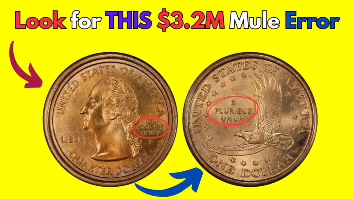 $3.2M Mule Error Sacagawea Dollar with Quarter Reverse Found in Roll